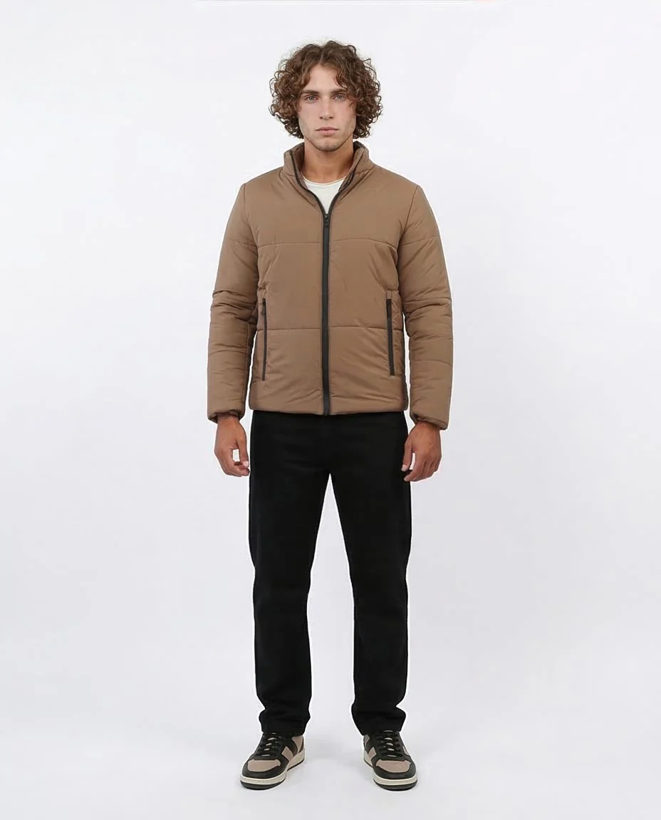Ravin Men's Slim-Fit Quilted Puffer Jacket – Camel - o197518 - Image 3