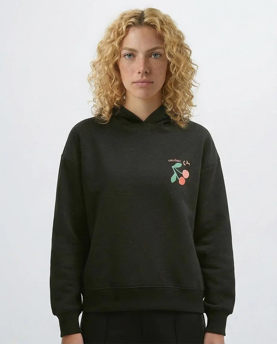 Ravin Heartbeat Rhythm Graphic Oversized Hoodie – Black - o197590