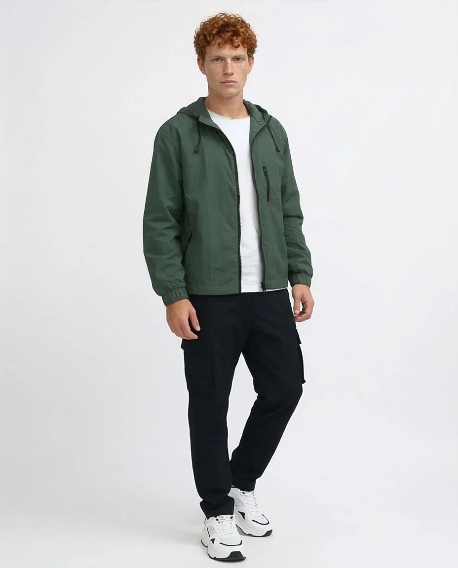 Ravin | Men's Lightweight Hooded Tech Windbreaker – Forest Green - O197938 - Image 3