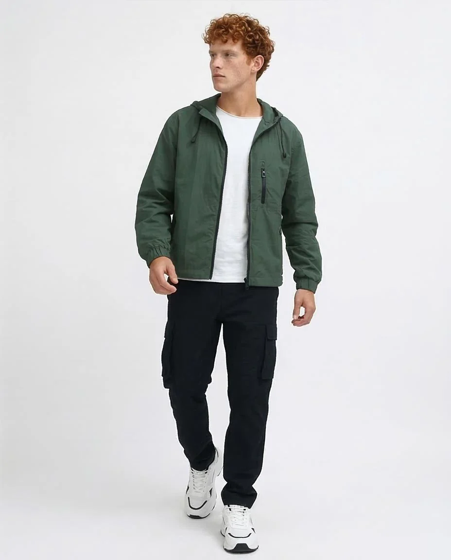 Ravin | Men's Lightweight Hooded Tech Windbreaker – Forest Green - O197938 - Image 5