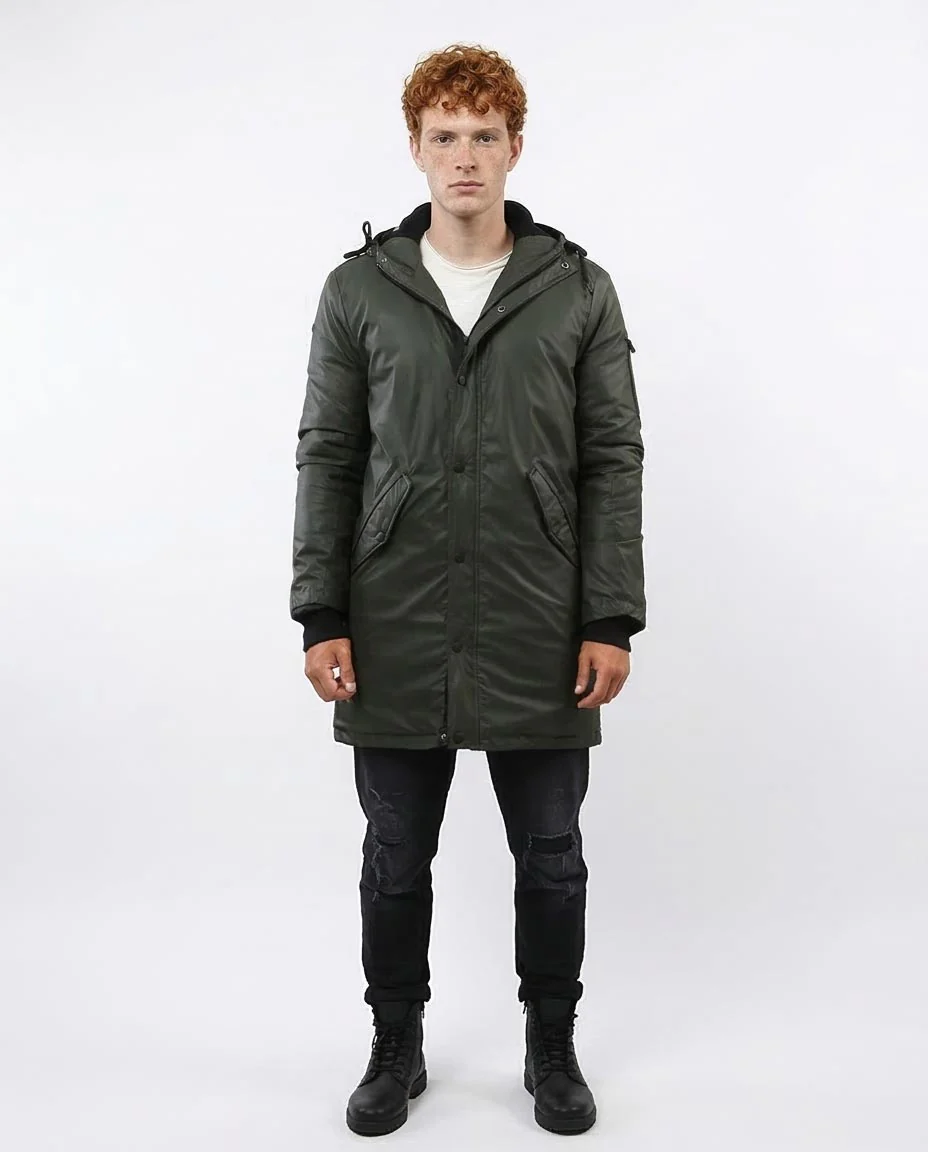 Ravin Men's Insulated Longline Hooded Parka – Olive -o197944 - Image 2