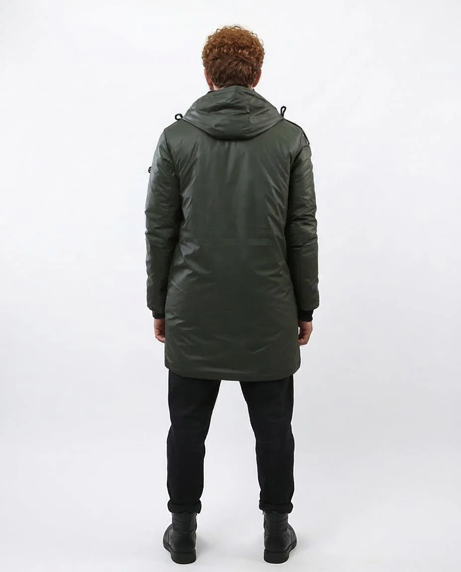 Ravin Men's Insulated Longline Hooded Parka – Olive -o197944 - Image 3