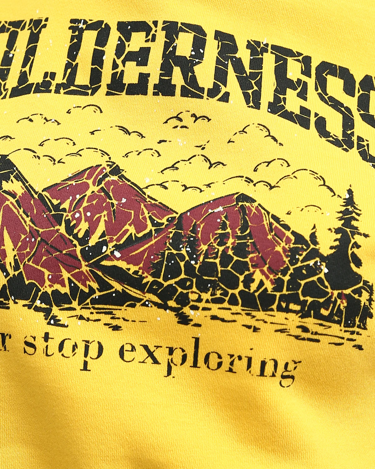Ravin Wilderness Graphic Cropped Sweatshirt - Yellow - o198166 - Image 4