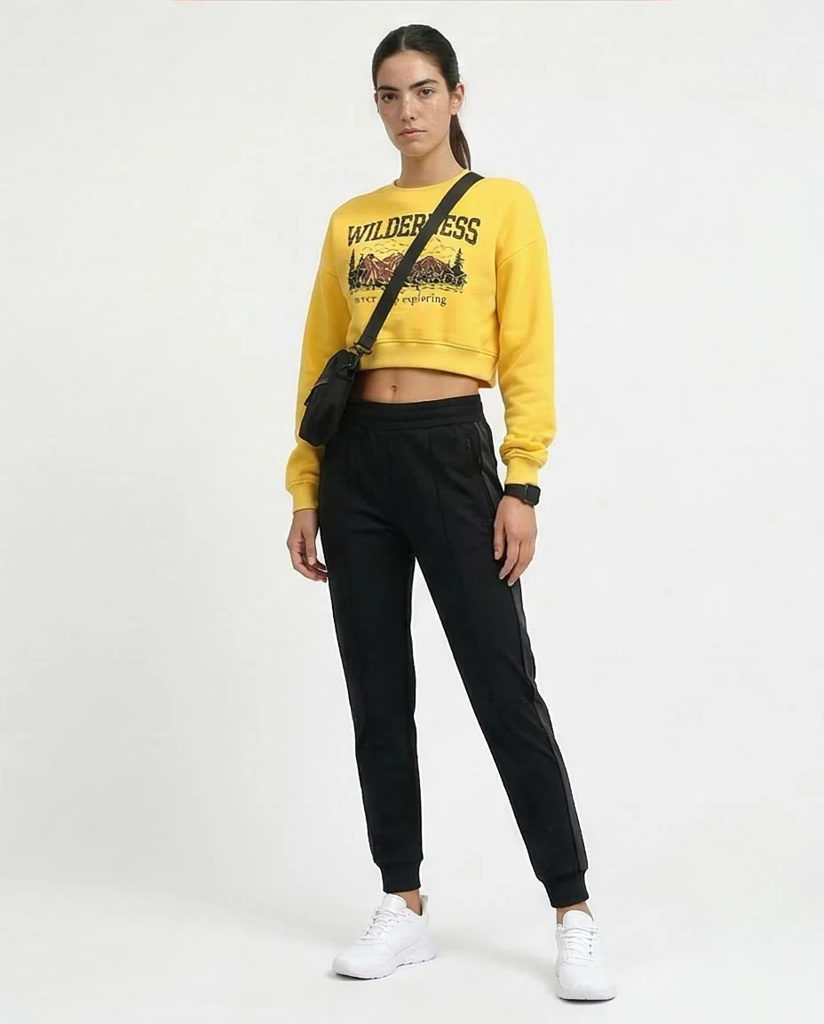Ravin Wilderness Graphic Cropped Sweatshirt - Yellow - o198166 - Image 5