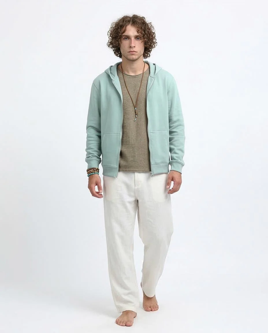Ravin | Men's Essential Zip-Up Hoodie – Mint Green - o198235 - Image 3