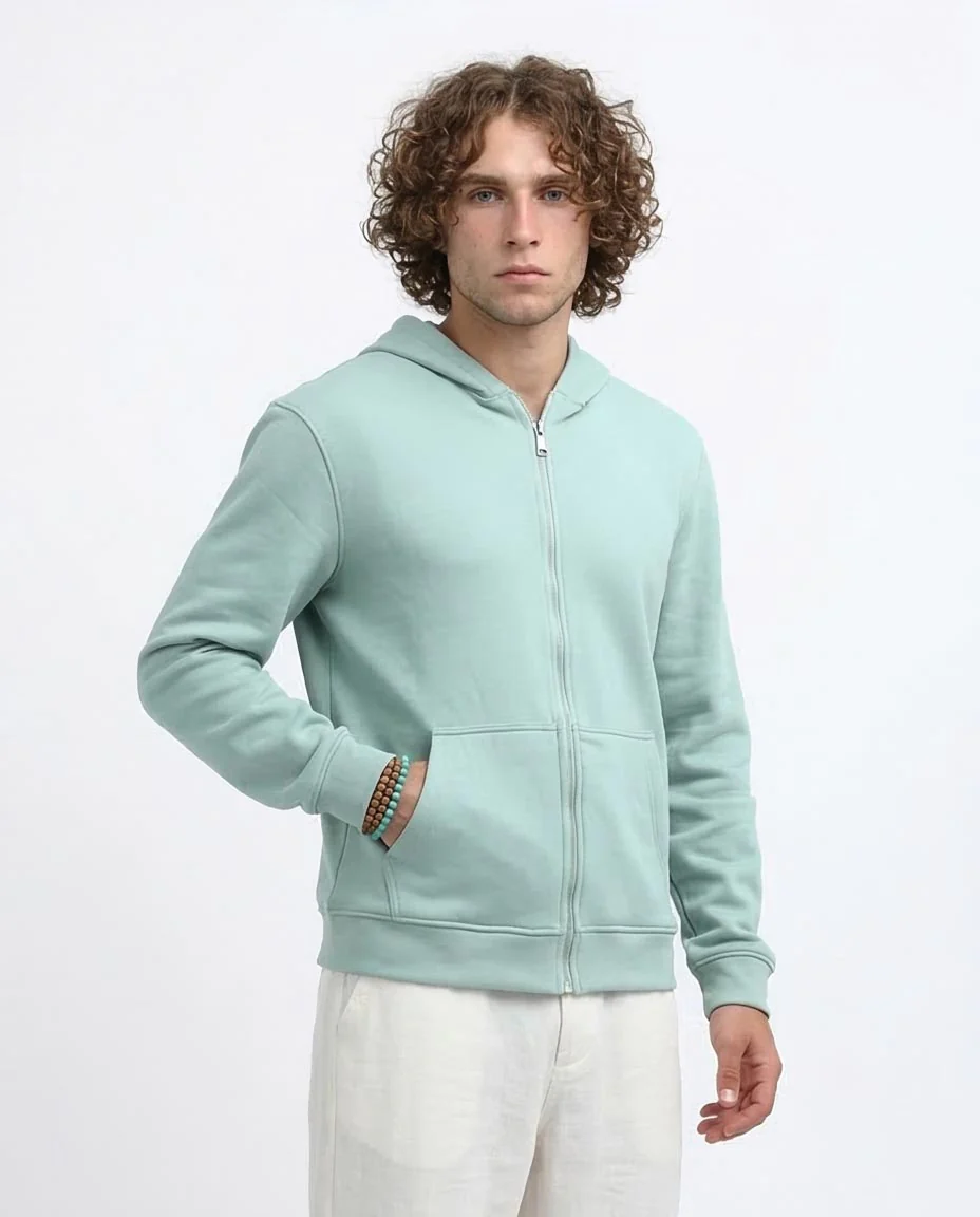 Ravin | Men's Essential Zip-Up Hoodie – Mint Green - o198235 - Image 5
