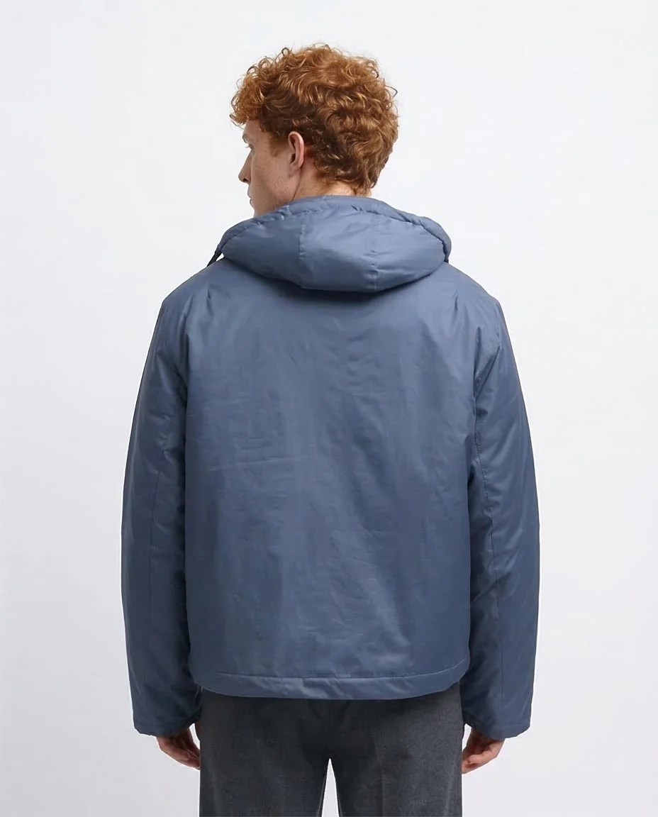 Ravin Men’s Boxy Utility Puffer Jacket with Hood – Steel Blue - O198254 - - Image 2