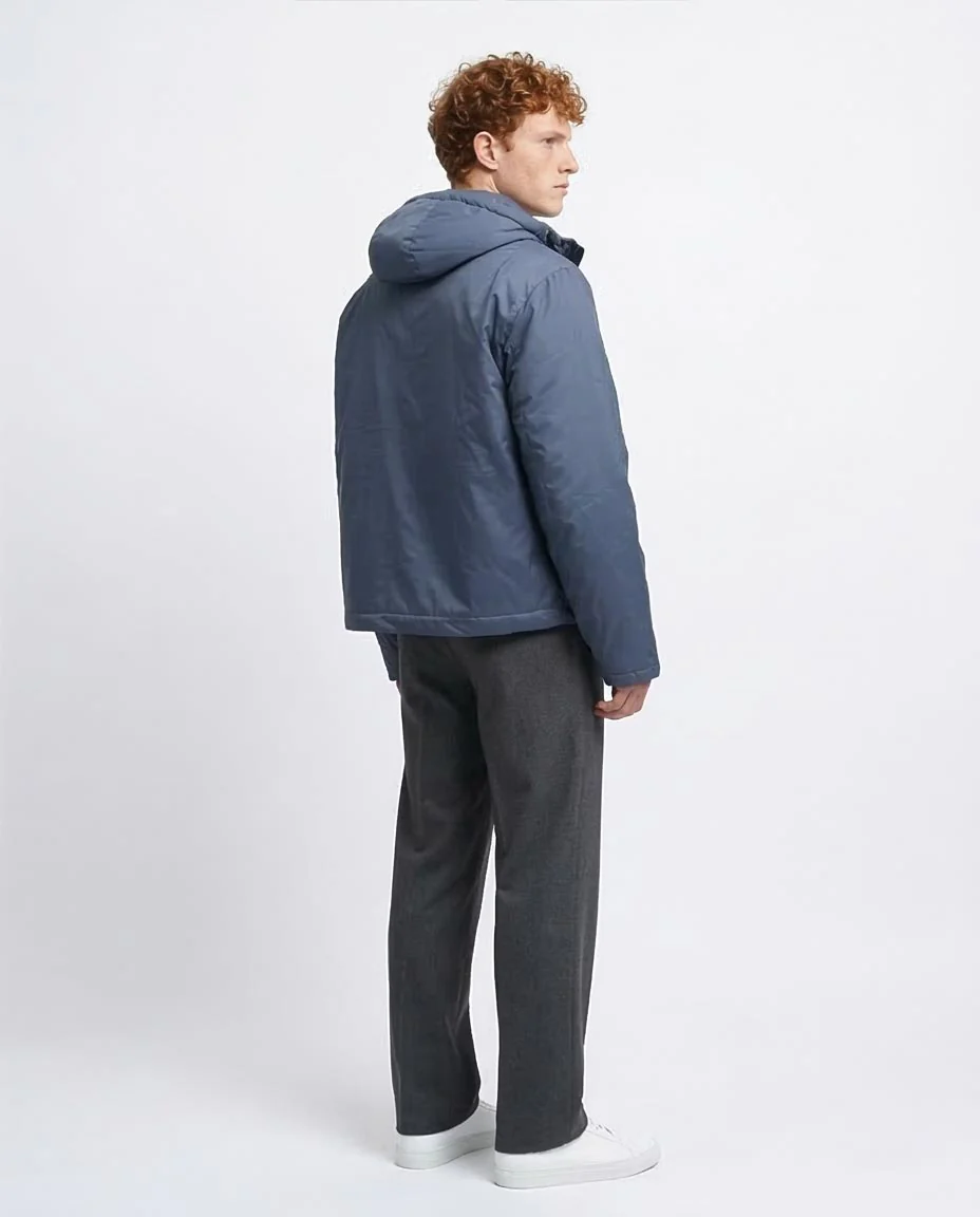 Ravin Men’s Boxy Utility Puffer Jacket with Hood – Steel Blue - O198254 - - Image 5