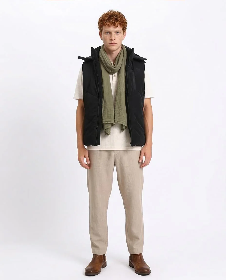Ravin Men's Chevron-Quilted Puffer Vest with Detachable Hood - Black - O198261 - Image 3
