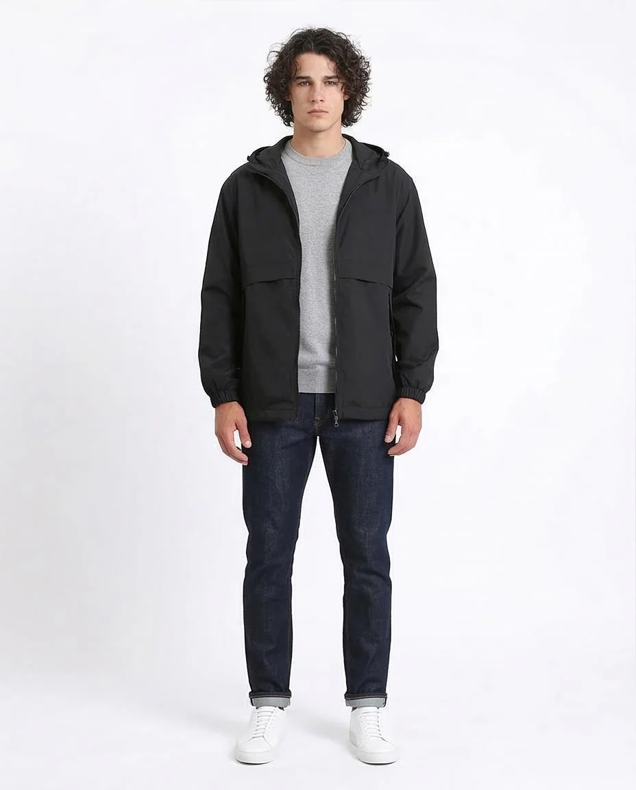Ravin Men's Technical Windbreaker Jacket – Matte Black Lightweight Hooded Outerwear - O198510 - Image 3