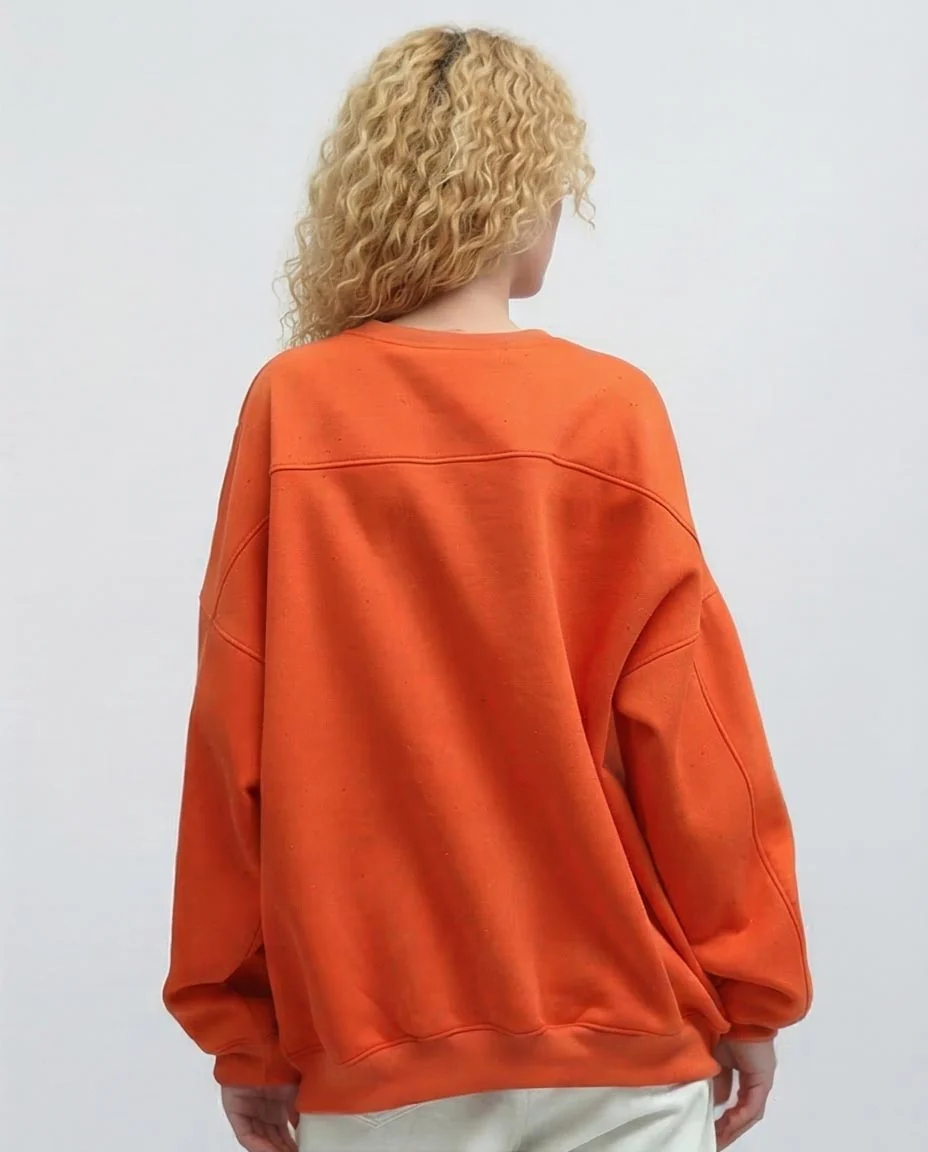 Ravin Women’s Oversized "Stand Out" Graphic Sweatshirt – Orange Speckle - o198530 - Image 2
