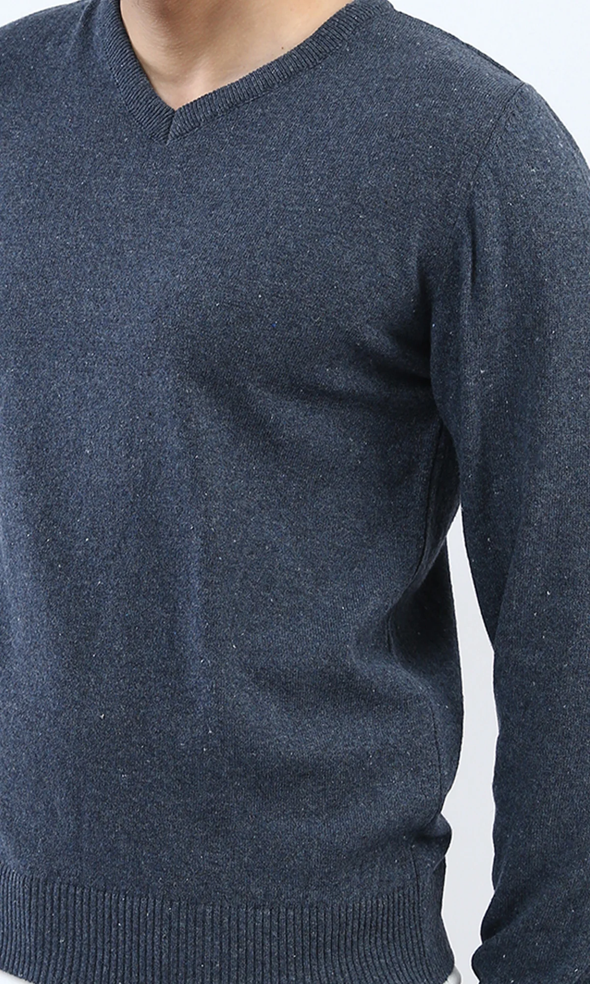 Ravin Men’s Timeless Speckled V-Neck Knit Sweater – Navy - o198789 - Image 3