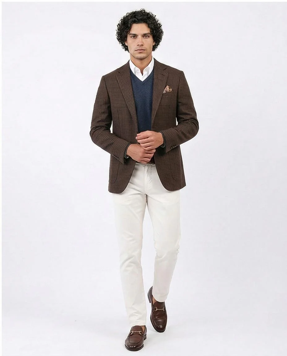 Ravin Men’s Timeless Speckled V-Neck Knit Sweater – Navy - o198789 - Image 5