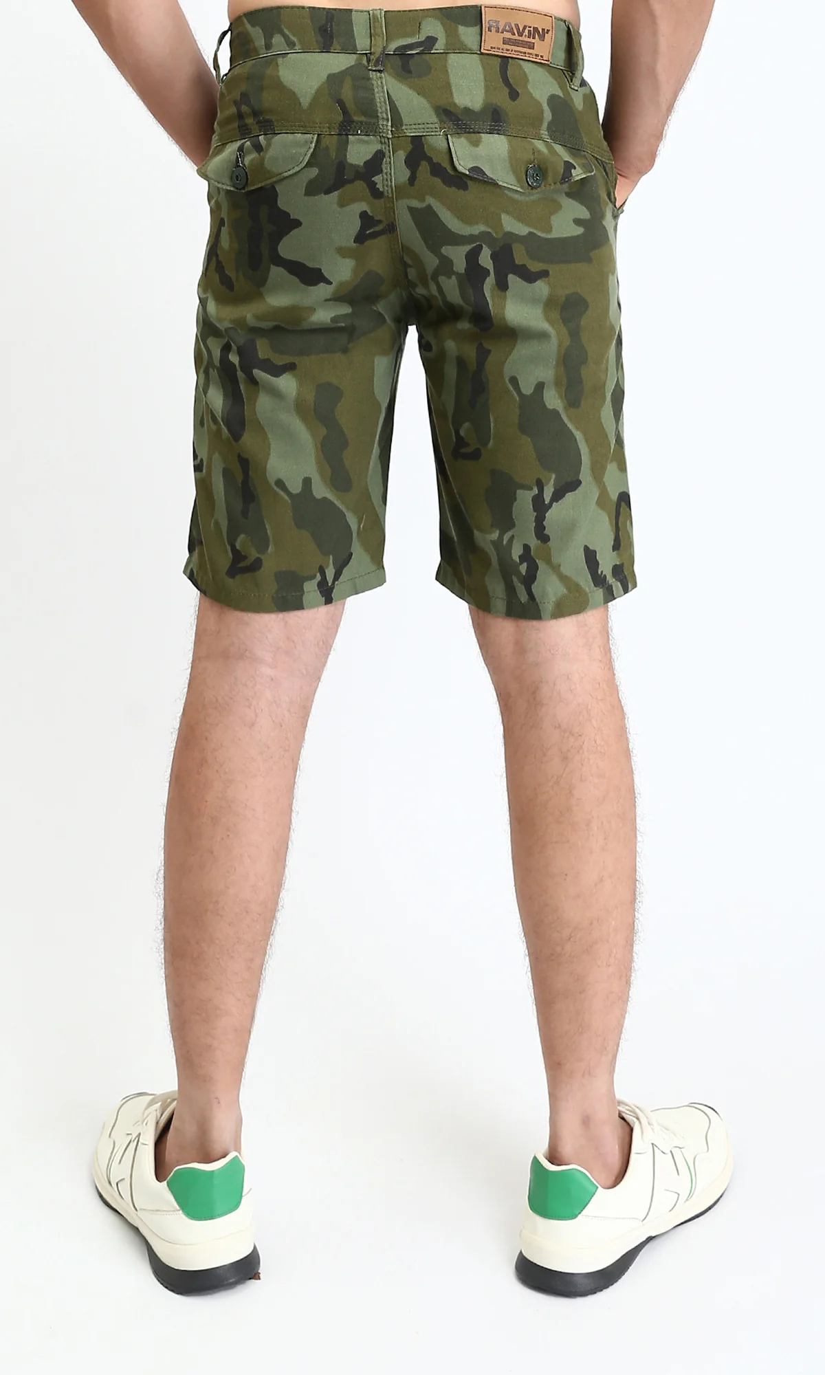 O199081 - Camouflage Regular Fit Summer Shorts - Olive & Dark Green - Image 2