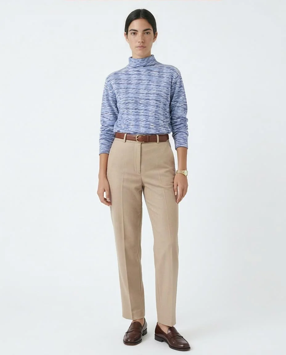 Ravin | Women’s Marled Mock-Neck Knit Sweater – Azure Mix - O199086 - Image 3