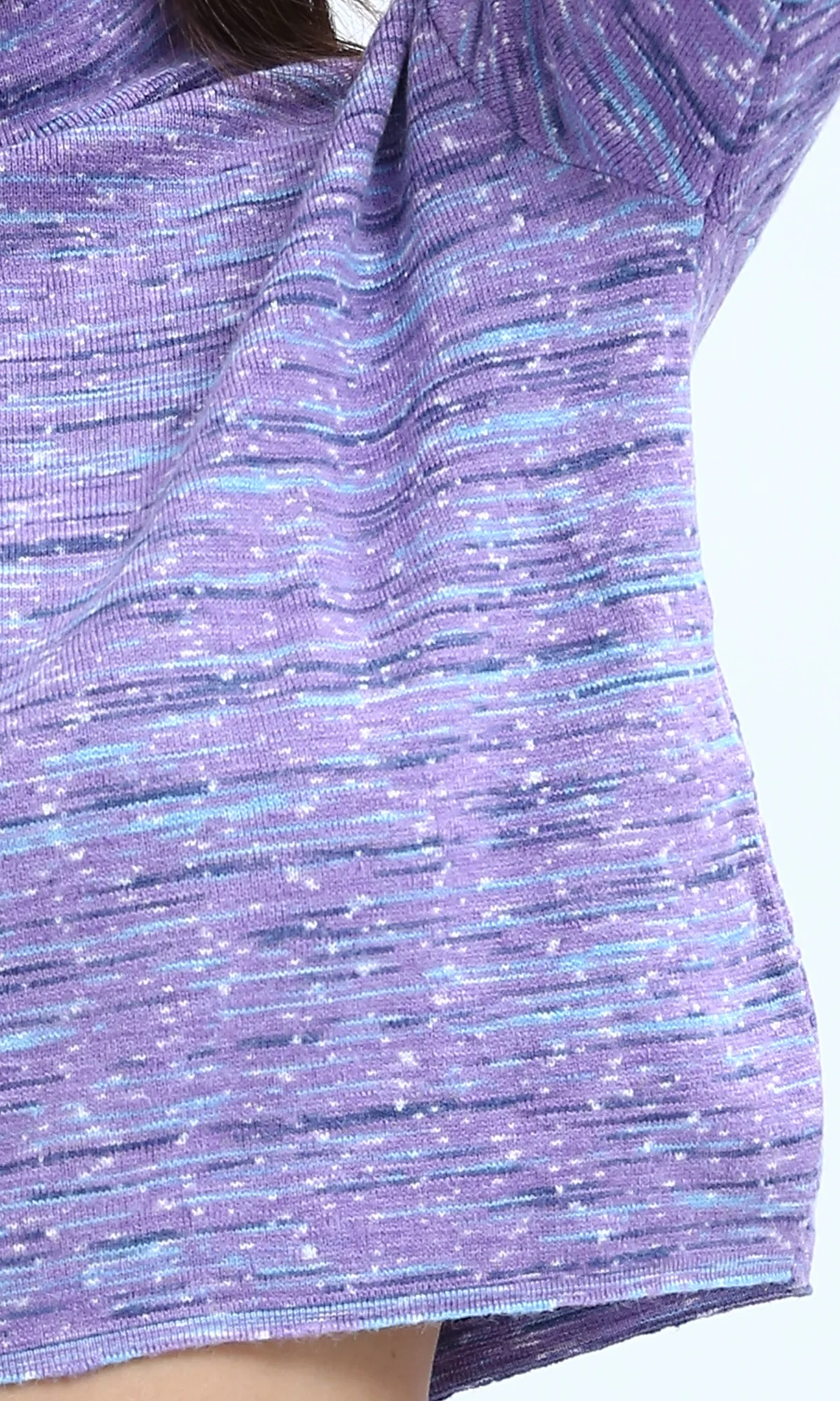 Ravin Women's Space-Dye Mock-Neck Cropped Knit Top - Purple Multi - O199088 - Image 3