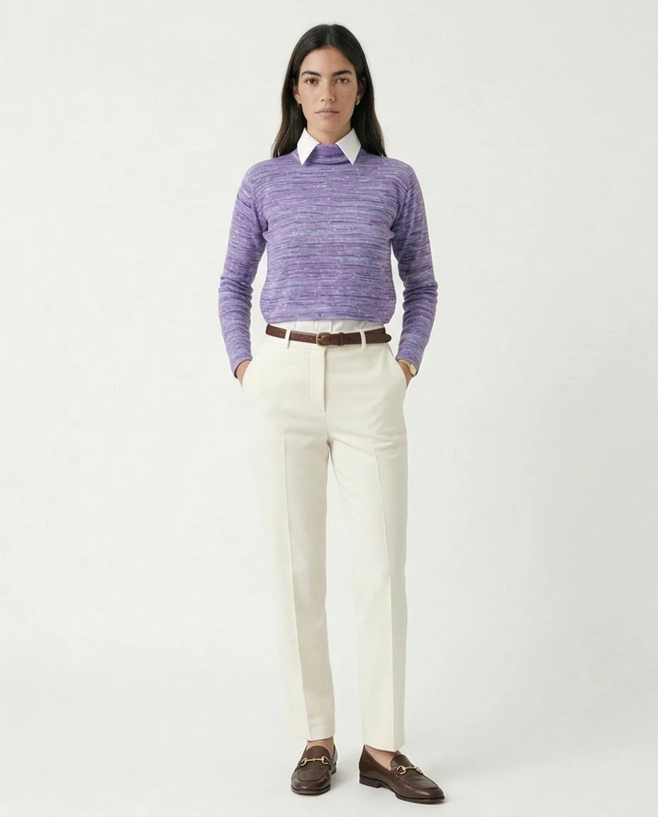 Ravin Women's Space-Dye Mock-Neck Cropped Knit Top - Purple Multi - O199088 - Image 4