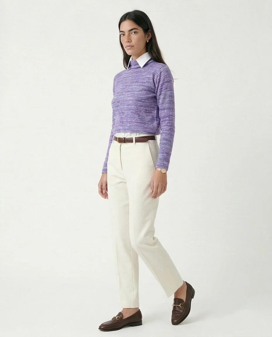 Ravin Women's Space-Dye Mock-Neck Cropped Knit Top - Purple Multi - O199088 - Image 5