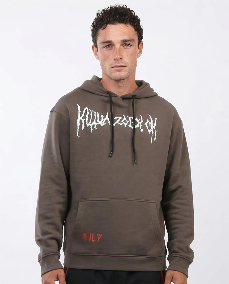 Ravin Men’s Hunter x Hunter Killua Zoldyck Graphic Hoodie – Earth Brown - O199175
