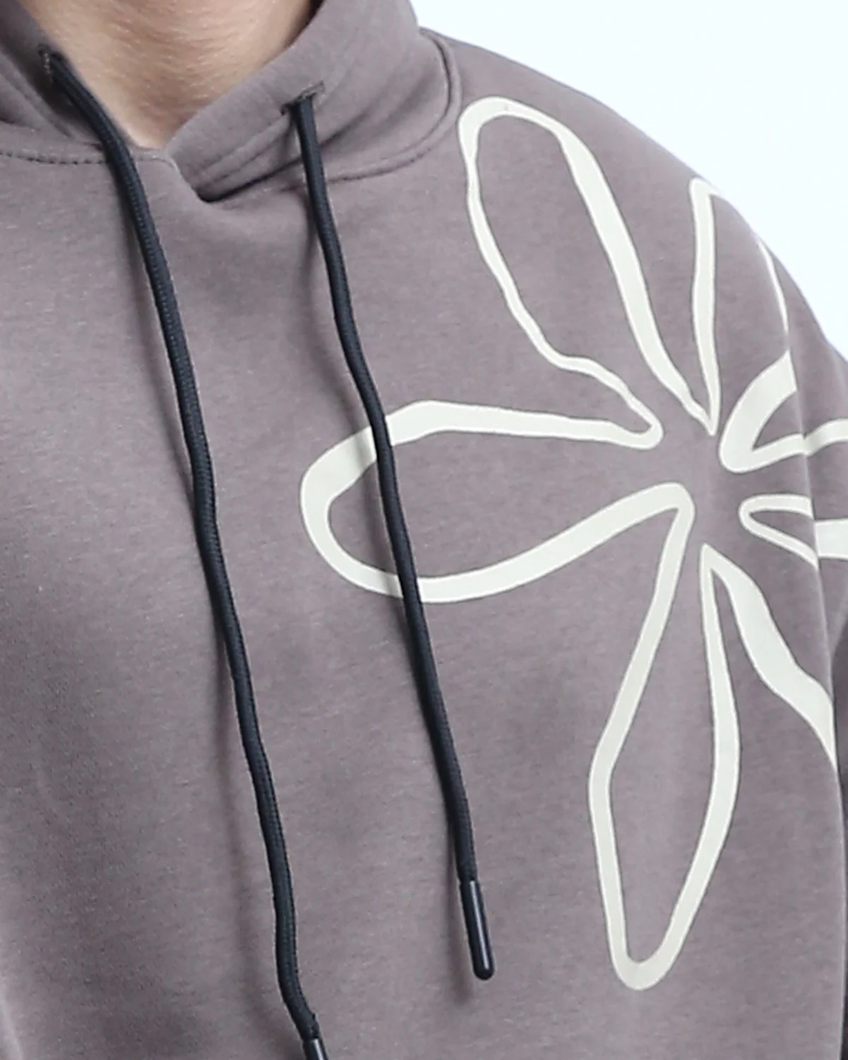 RAVIN Men’s Oversized "Nature Never Lies" Floral Graphic Hoodie – Charcoal Gray - o199177 - Image 4