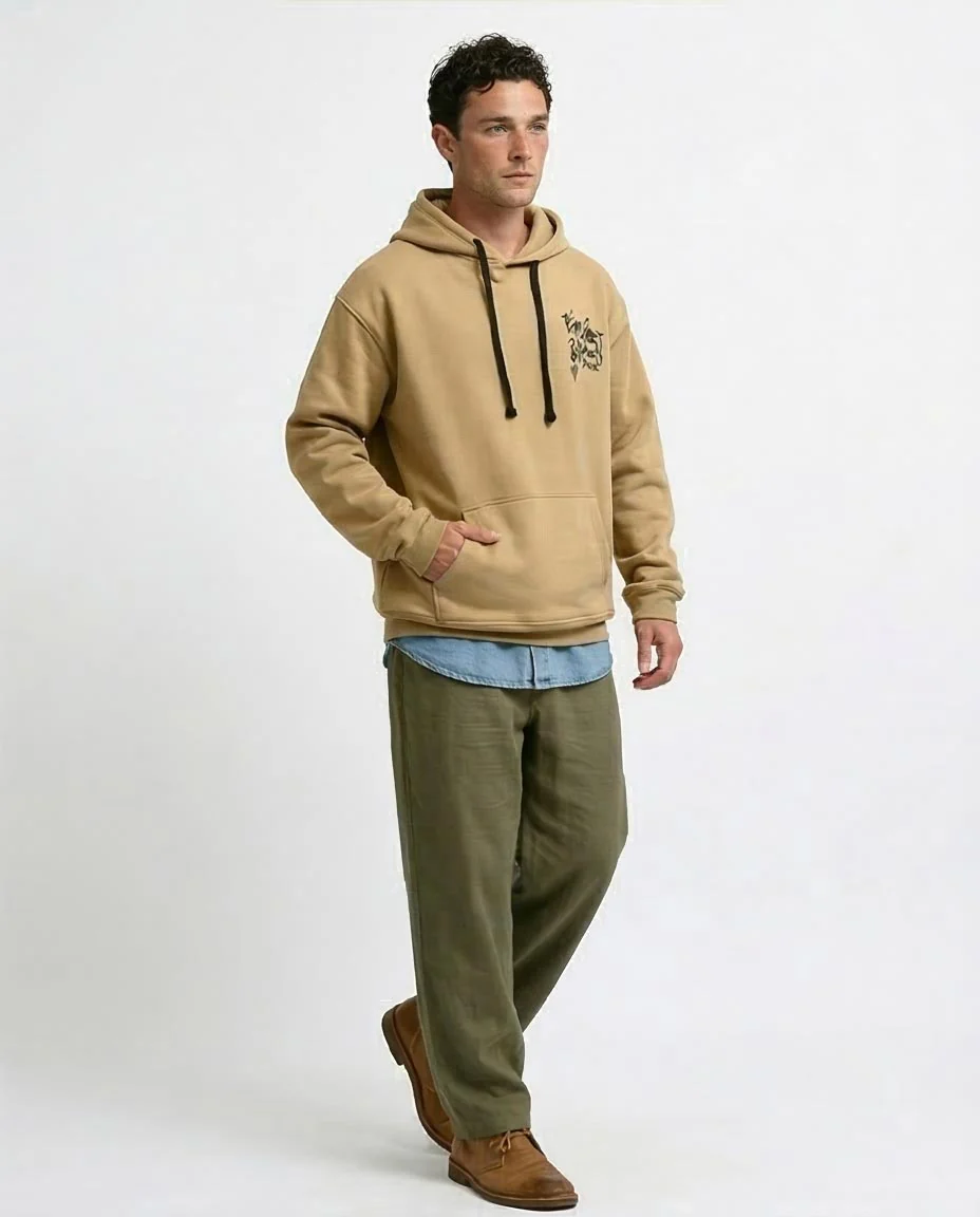 Ravin Men’s Sand Graffiti Graphic Oversized Hoodie – "Impact Reference" Collection - o199181 - Image 5