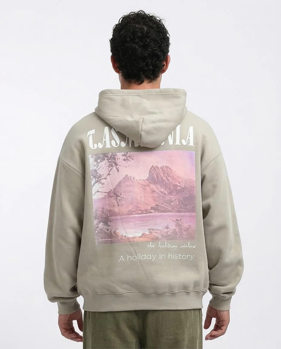 Ravin Oversized "Tasmania" Graphic Hoodie – Sand Khaki - O199182 - Image 2