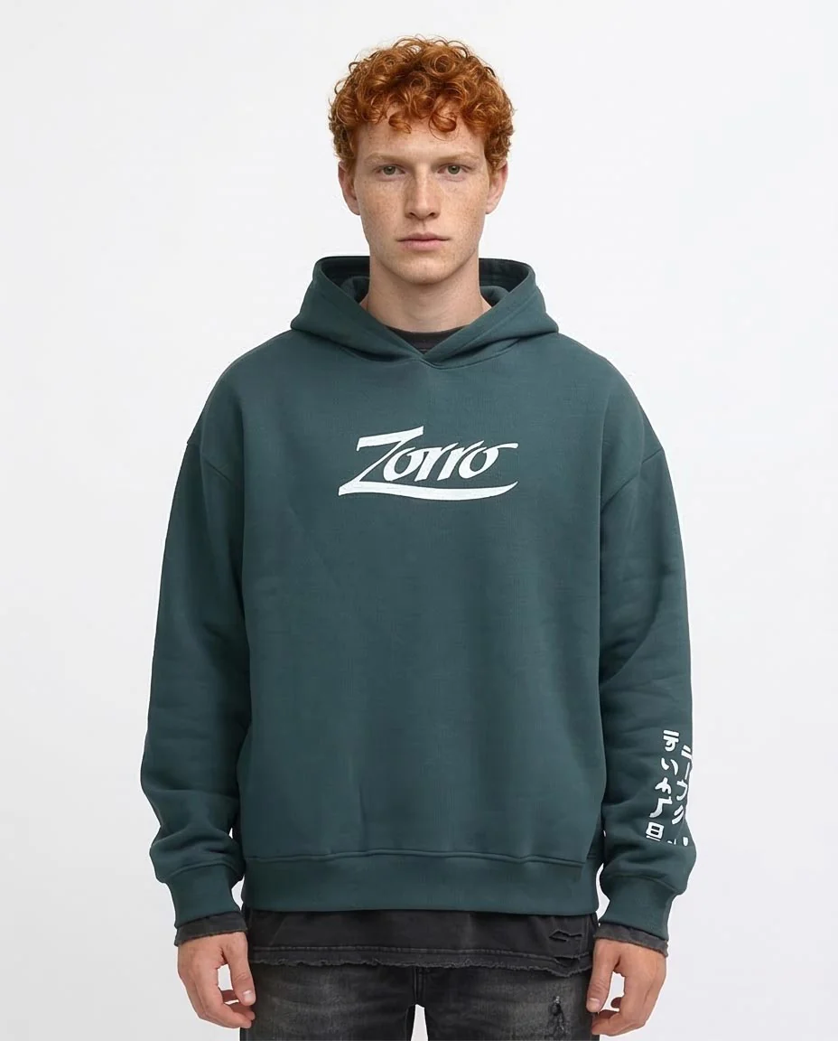 Ravin x Zorro "The Swordsman" Heavyweight Graphic Hoodie – Dark Teal - O199184