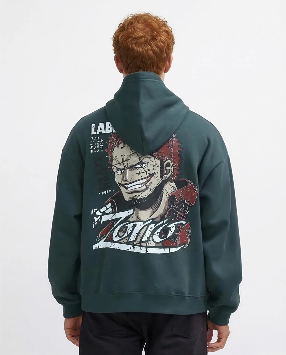 Ravin x Zorro "The Swordsman" Heavyweight Graphic Hoodie – Dark Teal - O199184 - Image 2