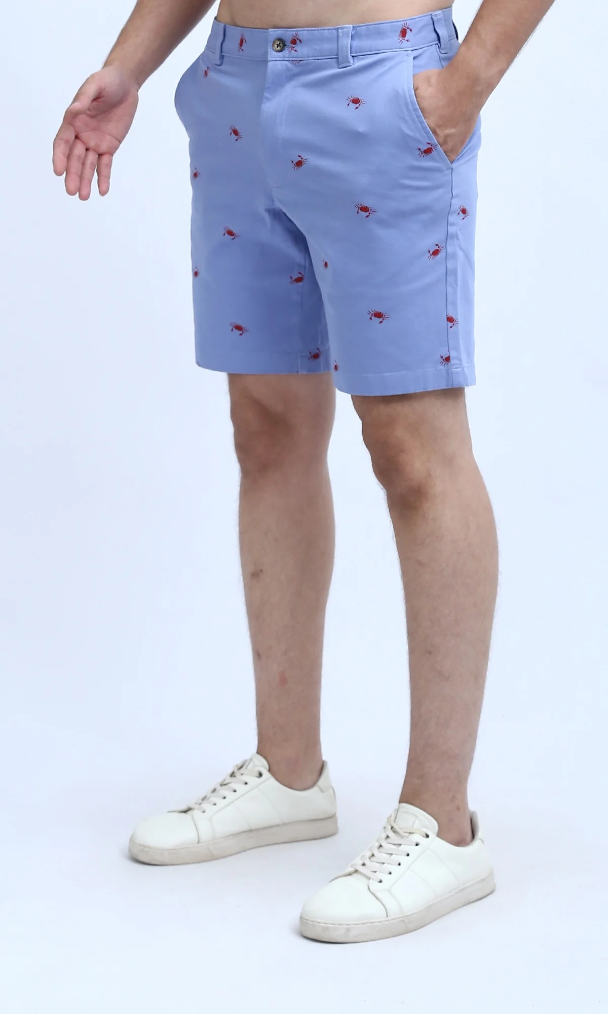 O199225 Summer Printed Comfy Light Blue Short - Image 2
