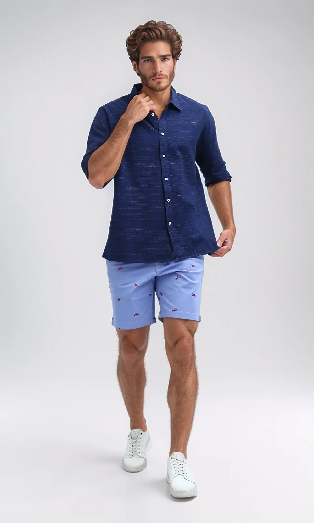 O199225 Summer Printed Comfy Light Blue Short - Image 6