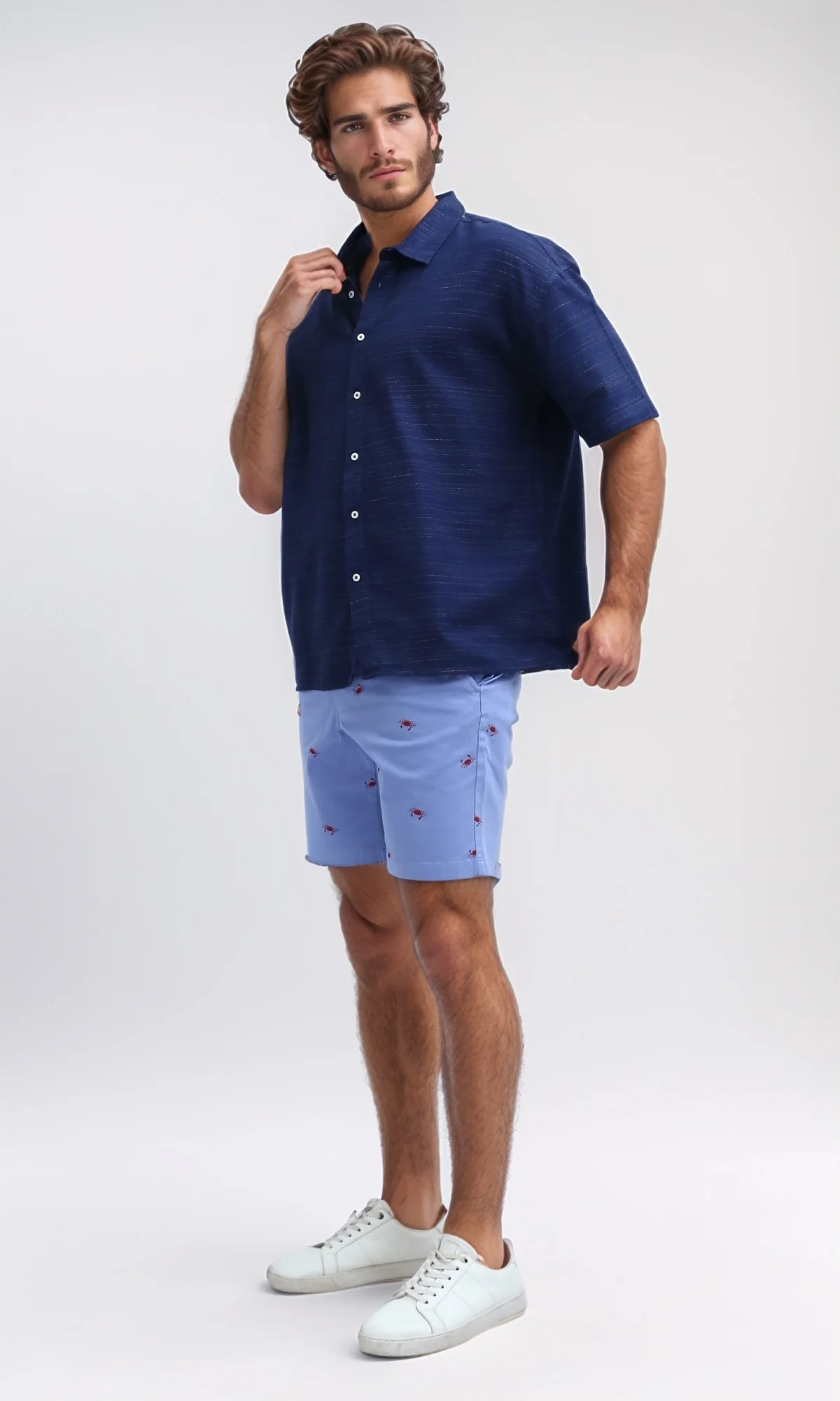 O199225 Summer Printed Comfy Light Blue Short - Image 7