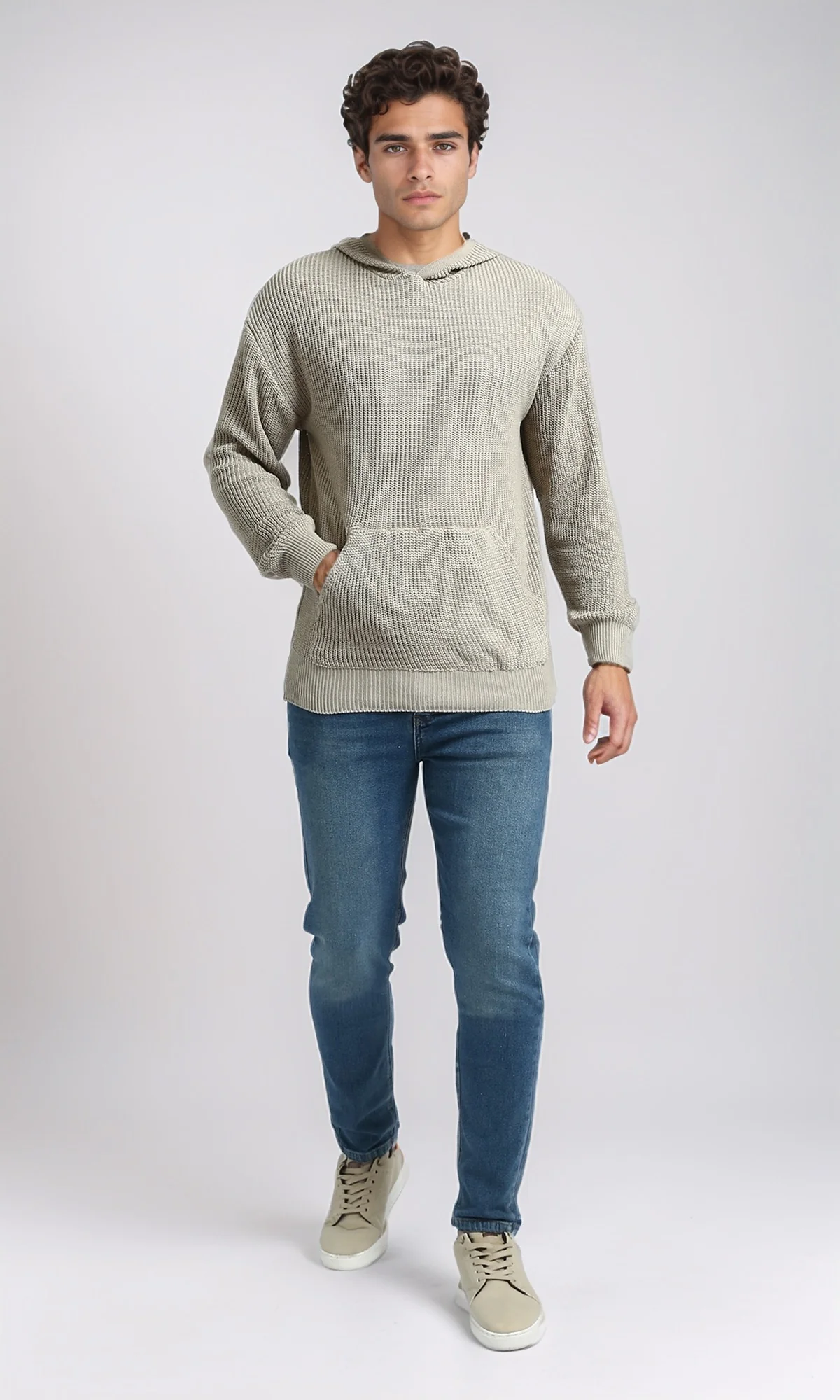 Blue Slim Leg Jeans - Solid Cotton Denim Pants for Men - Image 4