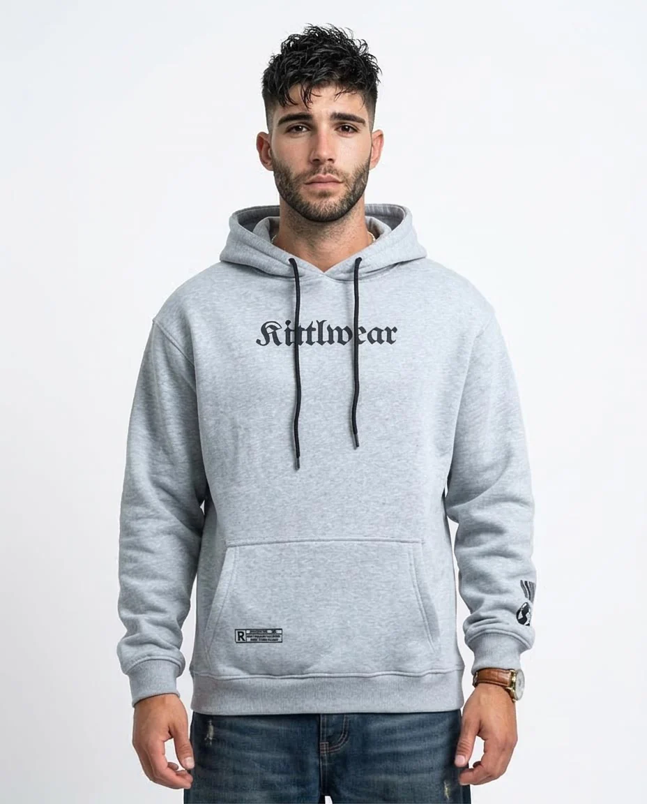 Ravin x Kittlwear Men’s "Eternals" Floral Graphic Hoodie - Heather Grey - O199369