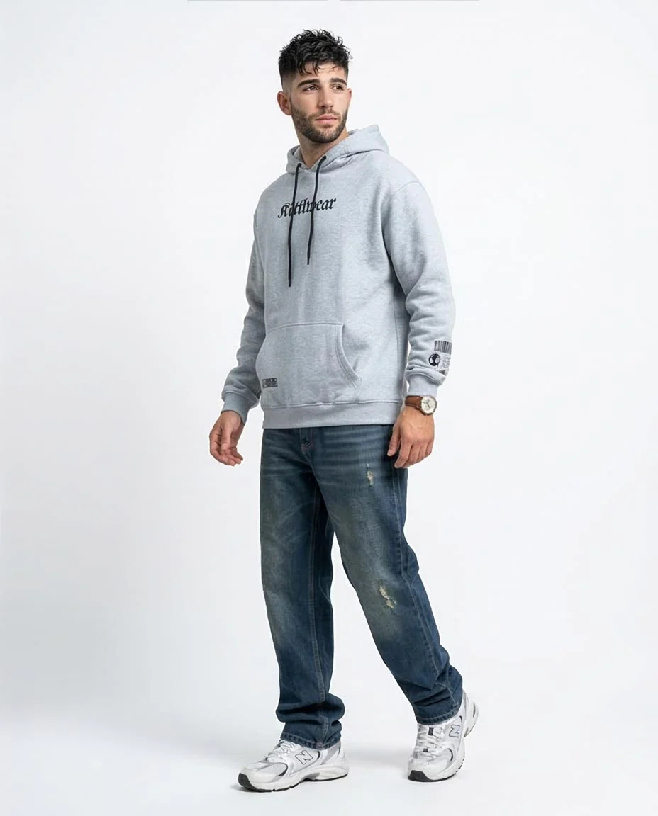 Ravin x Kittlwear Men’s "Eternals" Floral Graphic Hoodie - Heather Grey - O199369 - Image 5