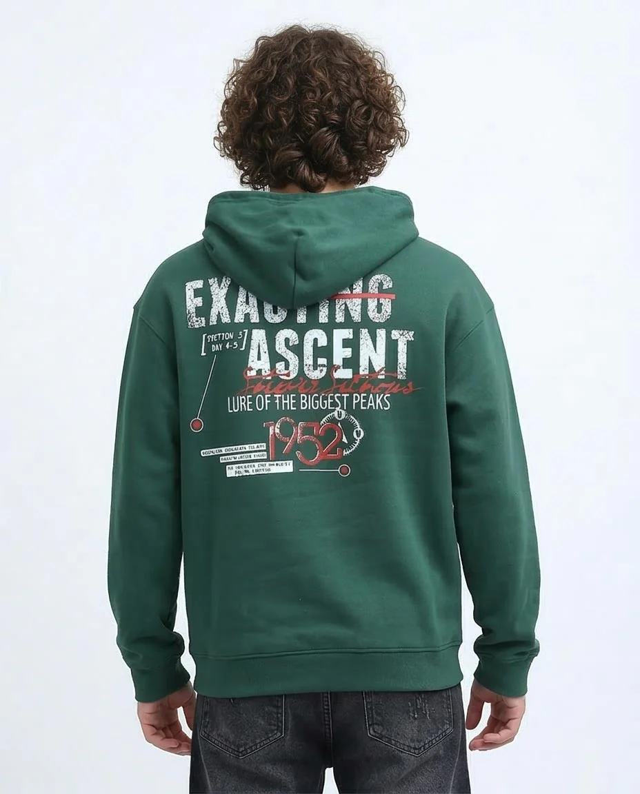 Ravin Men's "Exacting Ascent" Graphic Hoodie - Deep Forest Green - o199371 - Image 2