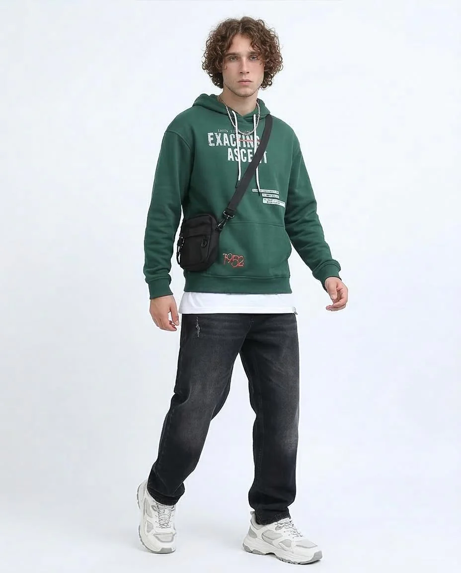 Ravin Men's "Exacting Ascent" Graphic Hoodie - Deep Forest Green - o199371 - Image 3