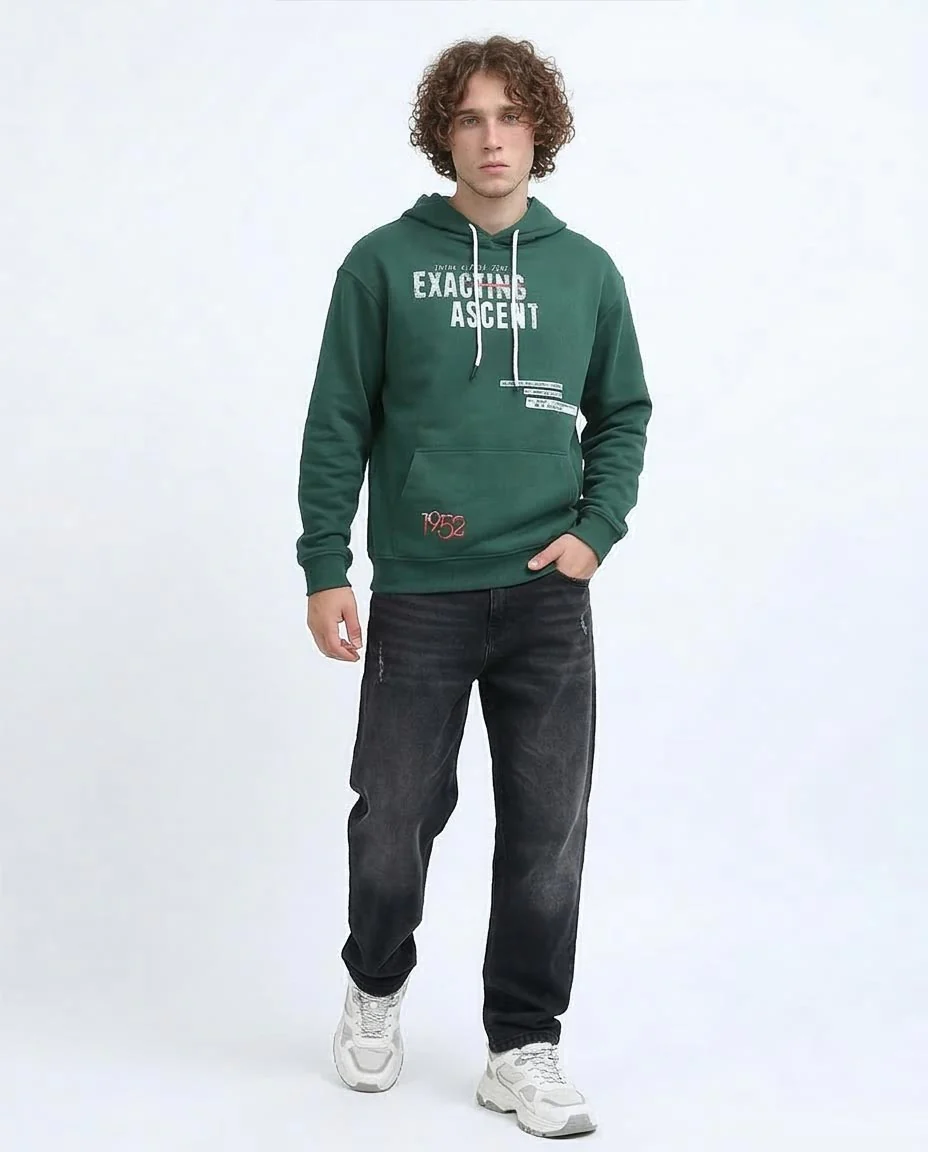 Ravin Men's "Exacting Ascent" Graphic Hoodie - Deep Forest Green - o199371 - Image 5