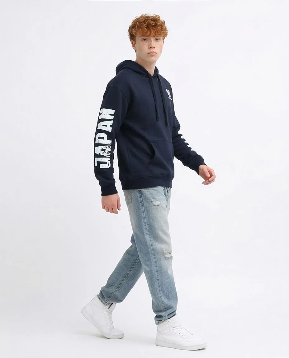 Ravin Men’s Tokyo Graphic Navy Hoodie – Street Style Edition - O199374 - Image 3