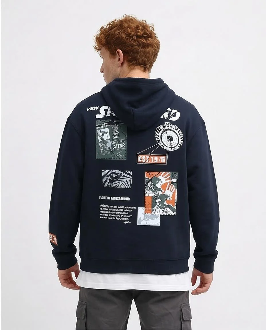 Ravin | Men's "Vision" Multi-Graphic Oversized Streetwear Hoodie - o199375 - Image 2