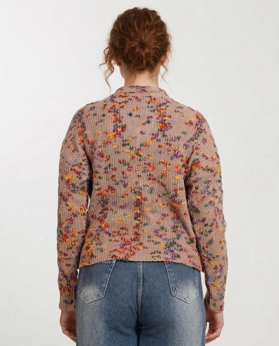Ravin Confetti Slub Knit Mock-Neck Sweater - Multicolor - O199834 - Image 2