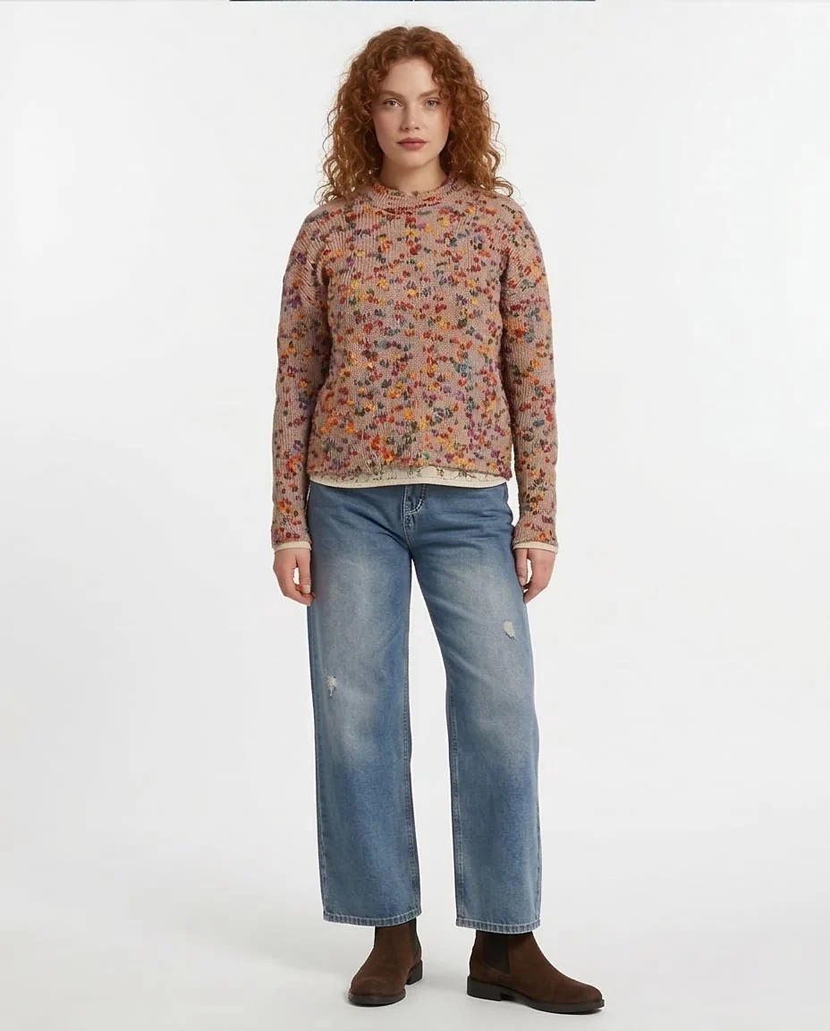 Ravin Confetti Slub Knit Mock-Neck Sweater - Multicolor - O199834 - Image 4