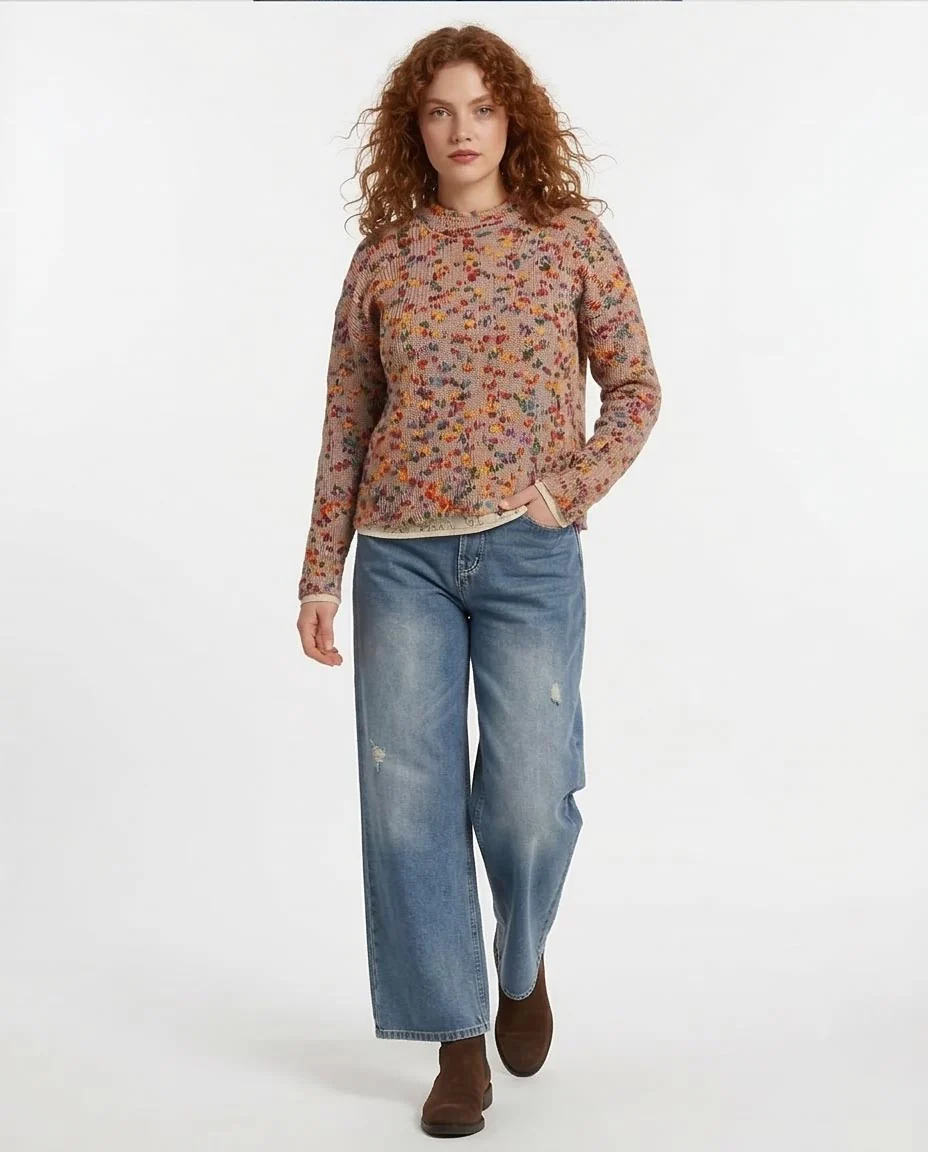Ravin Confetti Slub Knit Mock-Neck Sweater - Multicolor - O199834 - Image 5