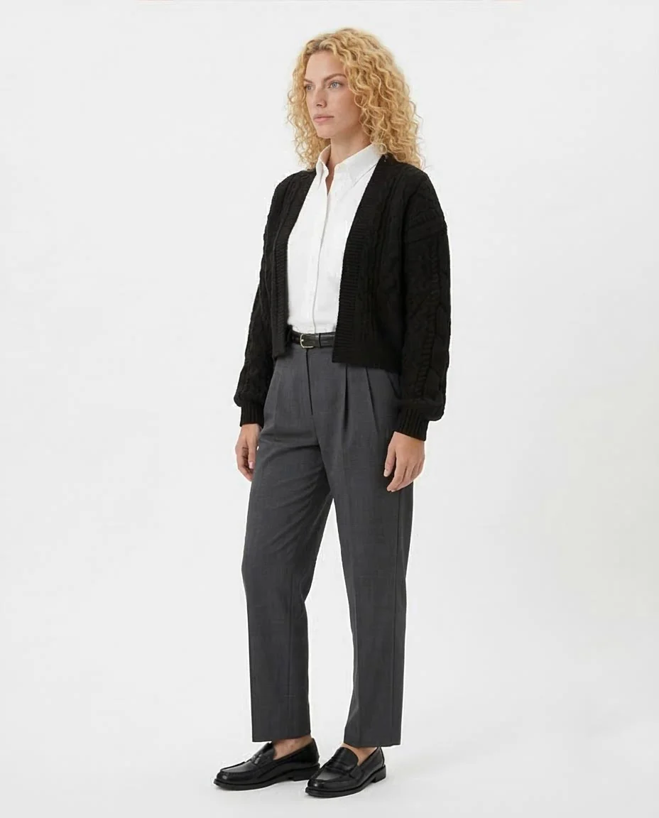 Ravin Women's Chunky Cable-Knit Open-Front Cardigan - Black o199860