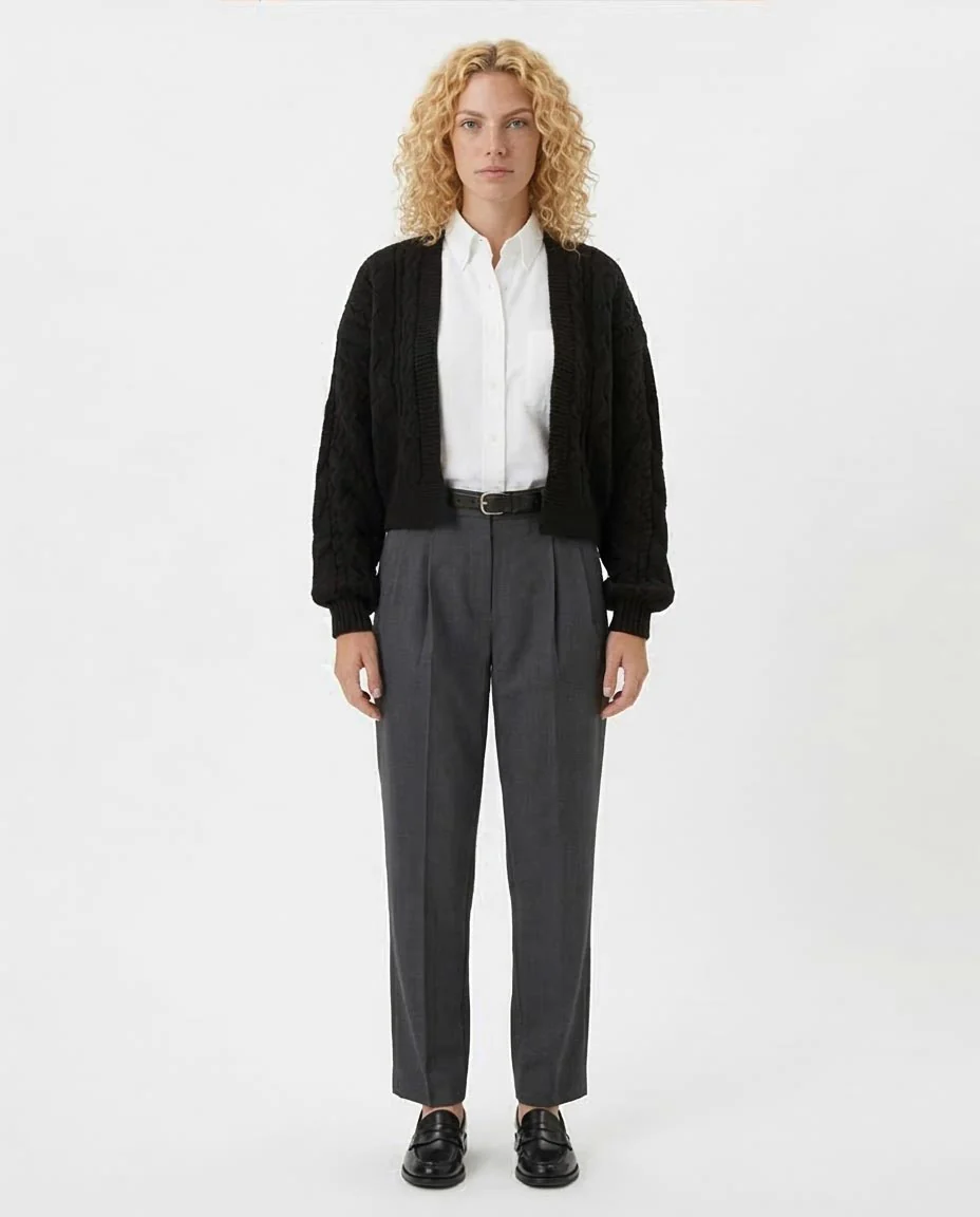Ravin Women's Chunky Cable-Knit Open-Front Cardigan - Black o199860 - Image 4