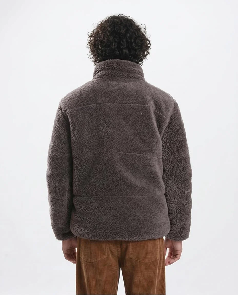 Ravin Men's Puffer-Style Sherpa Fleece Jacket - Charcoal - O199927 - Image 2