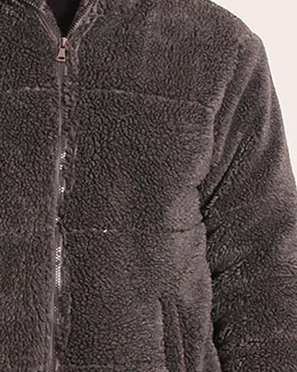 Ravin Men's Puffer-Style Sherpa Fleece Jacket - Charcoal - O199927 - Image 4