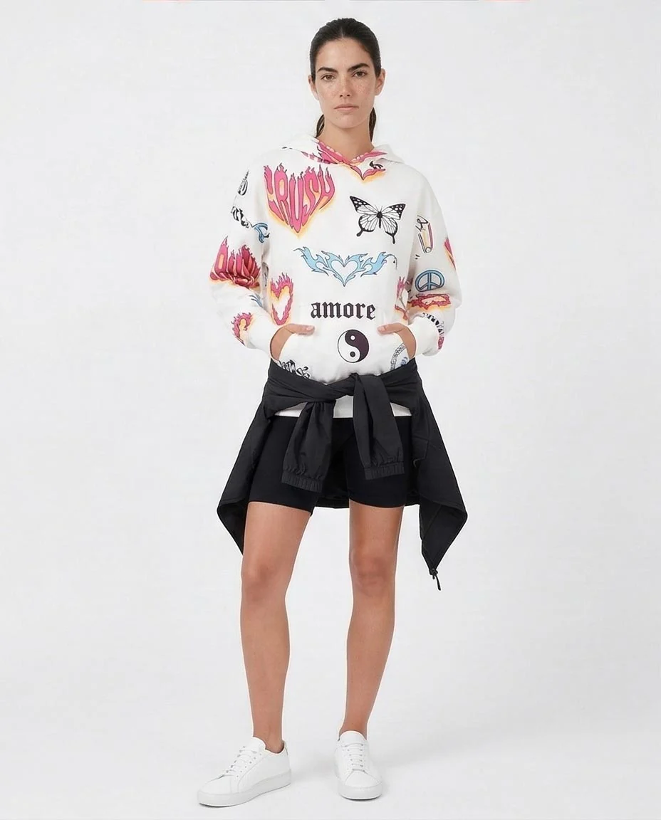 Ravin | 2000s Graphic "Amore" Oversized Hoodie - O200017 - Image 3