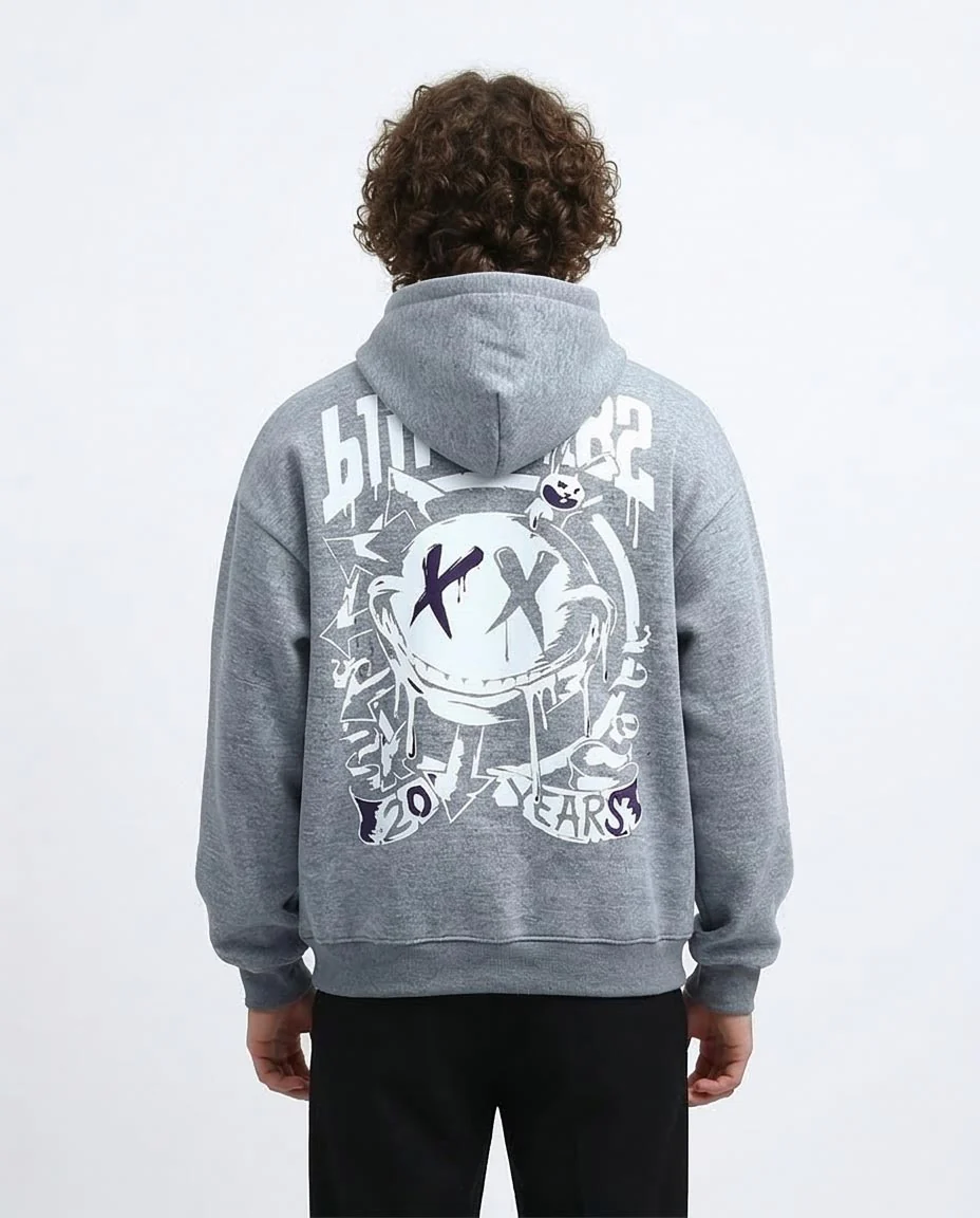 RAVIN Men’s Blink-182 "20 Years" Anniversary Oversized Fleece Hoodie – Heather Gray - o200136 - Image 2