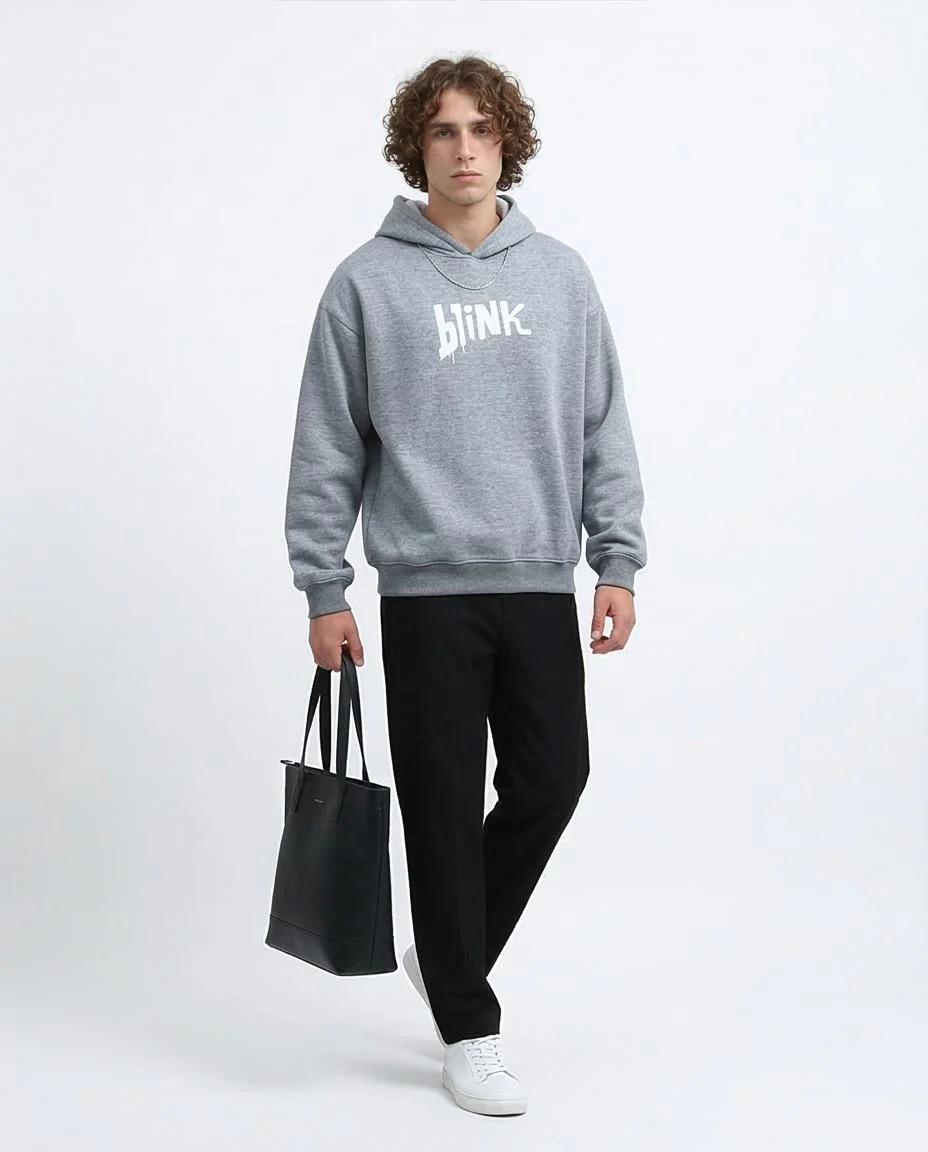 RAVIN Men’s Blink-182 "20 Years" Anniversary Oversized Fleece Hoodie – Heather Gray - o200136 - Image 3