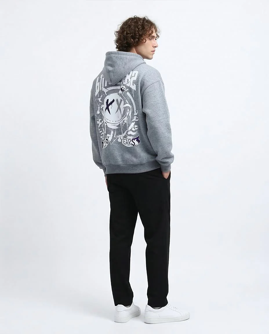 RAVIN Men’s Blink-182 "20 Years" Anniversary Oversized Fleece Hoodie – Heather Gray - o200136 - Image 5